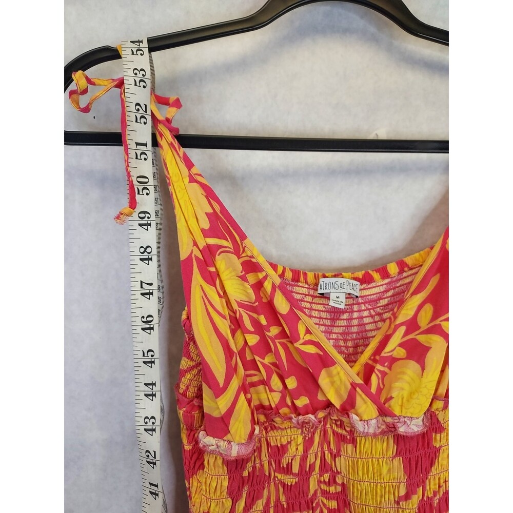 Patrons Of Peace Arcadia Jumpsuit Women's M Tropical Floral Smocked Top Wide Leg - Picture 15 of 16